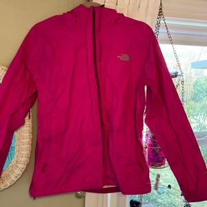 Pink north face raincoat